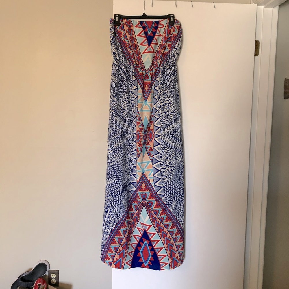 Pink Owl Strapless Maxi Dress. Excellent condition